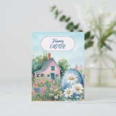 ハッピーイースターホームジャイアントイースターエッグデイジー ポストカード (スタンド正面)