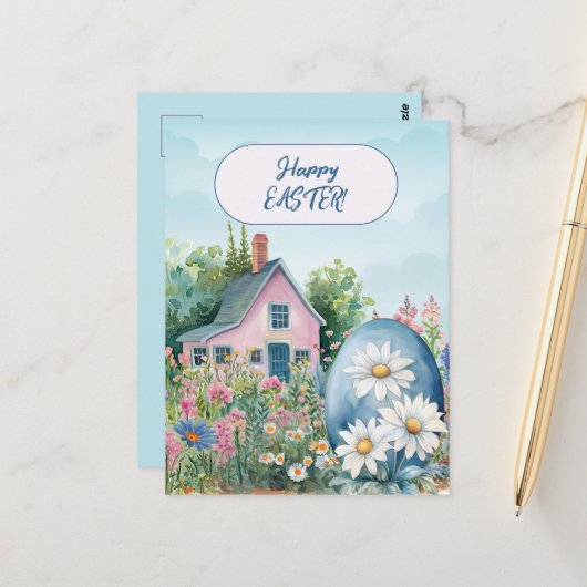 ハッピーイースターホームジャイアントイースターエッグデイジー ポストカード (正面/裏面インサイチュ)