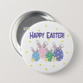 ハッピーイースターボタン – Bunny Ear Eggs – 任意の色 缶バッジ (正面&裏面)