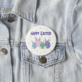 ハッピーイースターボタン – Bunny Ear Eggs – 任意の色 缶バッジ (インサイチュ)