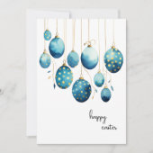 ハッピーイースターボンディブルー水玉模様イースターエッグ シーズンカード (正面)