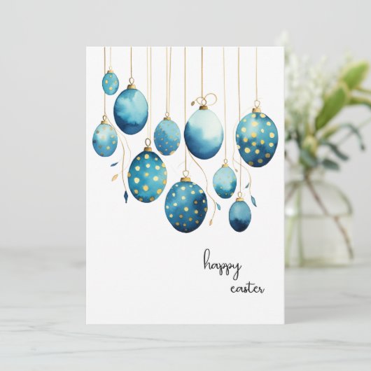 ハッピーイースターボンディブルー水玉模様イースターエッグ シーズンカード (スタンド正面)