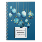 ハッピーイースターボンディブルー水玉模様イースターエッグ ノートブック (正面)