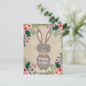 ハッピーイースターポストイースターバニーパーソナライズされた シーズンポストカード (スタンド正面)