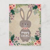 ハッピーイースターポストイースターバニーパーソナライズされた シーズンポストカード (正面)