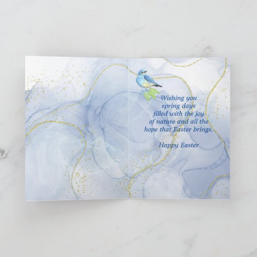 ハッピーイースターマウンテンブルーバードホリデーカード シーズンカード (内部)