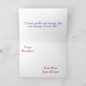 ハッピーイースターマムパープル薄紫フローラ卵カスタム シーズンカード (内部)