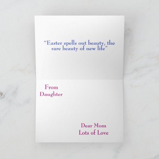 ハッピーイースターマムパープル薄紫フローラ卵カスタム シーズンカード (内部)