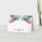 ハッピーイースターマムブルーピンク水彩フローラ卵 シーズンカード (裏面)