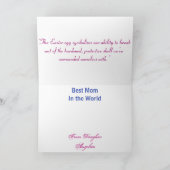 ハッピーイースターマムブルーピンク水彩フローラ卵 シーズンカード (内部)