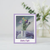 ハッピーイースタームラサキヴィンテージ素晴らしアート ポストカード (スタンド正面)