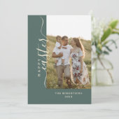 ハッピーイースターモダンミニマリストSageグリーンカード シーズンカード (スタンド正面)