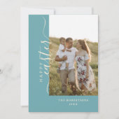 ハッピーイースターモダンミニマルティール（緑がかった色）グリーティングカード シーズンカード (正面)