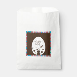 ハッピーイースターモダン卵チョコレートブラウン フェイバーバッグ