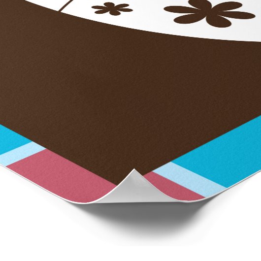 ハッピーイースターモダン卵チョコレートブラウン ポスター (角)