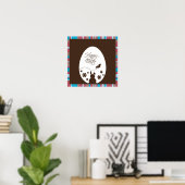 ハッピーイースターモダン卵チョコレートブラウン ポスター (ホームオフィス)