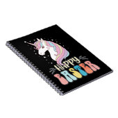 ハッピーイースターユニコーンバニーラビットエッグ ノートブック (右側)