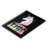 ハッピーイースターユニコーンバニーラビットエッグ ノートブック (左側)