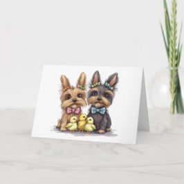 ハッピーイースターヨークシャーテリアドッグス カード