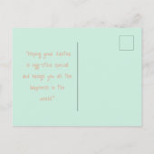 ハッピーイースターライトグリーンの水の色のカスタマイズ ポストカード (裏面)