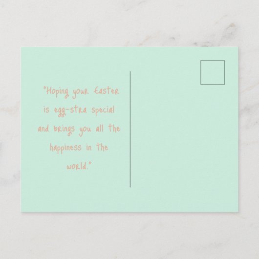 ハッピーイースターライトグリーンの水の色のカスタマイズ ポストカード (裏面)