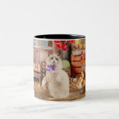 ハッピーイースターラグドール子猫 ツートーンマグカップ (中央)