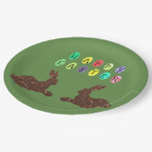 ハッピーイースターラビカスタムット紙プレート9イン ペーパープレート (アングル)