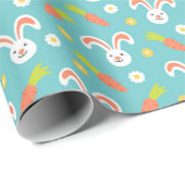 ハッピーイースターラビットアンドニンジン ラッピングペーパー (ロールコーナー)