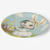 ハッピーイースターラビットエッグスダッフォジルチョウ ペーパープレート (アングル)