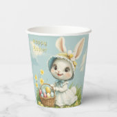 ハッピーイースターラビットエッグスダッフォジルチョウ 紙コップ (裏面)