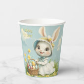 ハッピーイースターラビットエッグスダッフォジルチョウ 紙コップ (正面)
