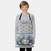 ハッピーイースターラビットバニーエッグの名前をパーソナライズ。 エプロン (着用した状態)