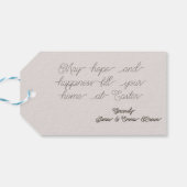 ハッピーイースターラベルと挨拶 ギフトタグ (裏面横)