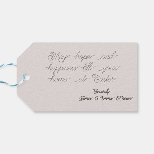 ハッピーイースターラベルと挨拶 ギフトタグ (裏面横)