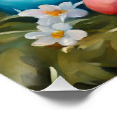 ハッピーイースターリスと復活祭の卵、花 ポスター (コーナー)