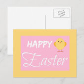 ハッピーイースターリトルチックイエロー シーズンポストカード (正面/裏面)