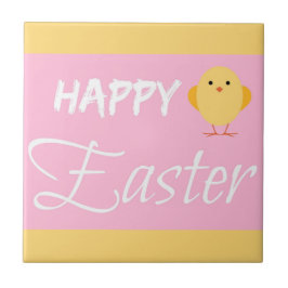 ハッピーイースターリトルチックイエロー タイル
