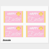 ハッピーイースターリトルチックイエロー 長方形シール (シート)