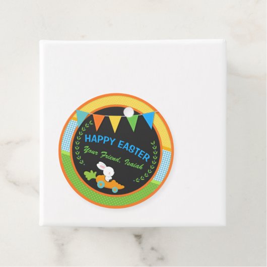 ハッピーイースターリトルバニーアンドニンジンメッセージカード フェイバータグ (インサイチュ)