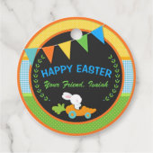 ハッピーイースターリトルバニーアンドニンジンメッセージカード フェイバータグ (正面)