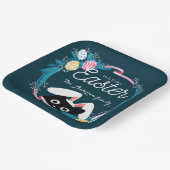 ハッピーイースターリース黒猫(バンニーイヤー) ペーパープレート (傾斜あり)