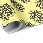 ハッピーイースターレタリングとバニー耳 ラッピングペーパー (ロールコーナー)