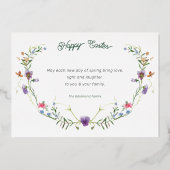 ハッピーイースターワイルドフラワーズゴールドフォイルホリデーカード 箔シーズンカード (裏面)