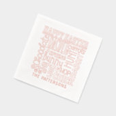 ハッピーイースターワードアートタイポグラフィパーソナライズされた名 箔ナプキン (左)