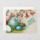 ハッピーイースターヴィンテージイラストレーション シーズンポストカード (正面/裏面)