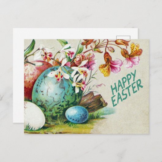 ハッピーイースターヴィンテージイラストレーション シーズンポストカード (正面/裏面)