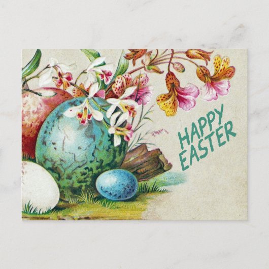ハッピーイースターヴィンテージイラストレーション シーズンポストカード (正面)