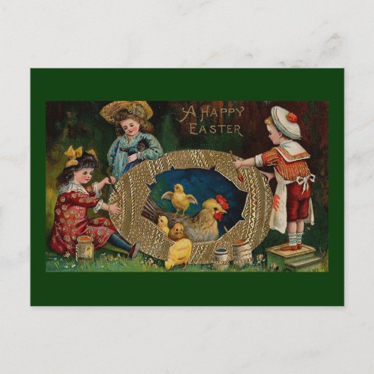 ハッピーイースターヴィンテージイースター シーズンポストカード (正面)