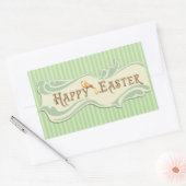 ハッピーイースターヴィンテージセージ緑のシール 長方形シール (封筒)