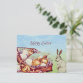 ハッピーイースターヴィンテージバニー&チキン シーズンポストカード (スタンド正面)